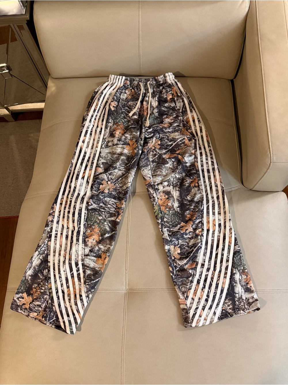 Camo Track Pants with White Triple Stripes